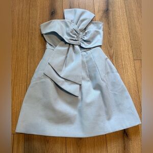 Showpo Chika Mini Dress in Light Blue with Bow & Pockets